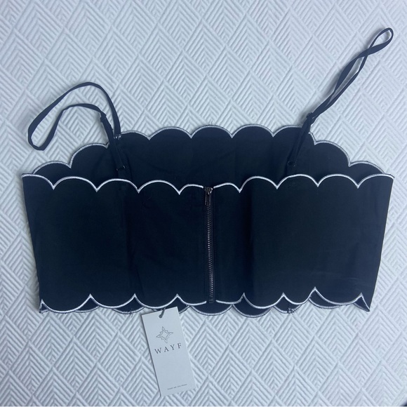 Women’s Black Two Piece Set Midi Skirt Crop Tank Wayf Large NWT - Picture 8 of 8